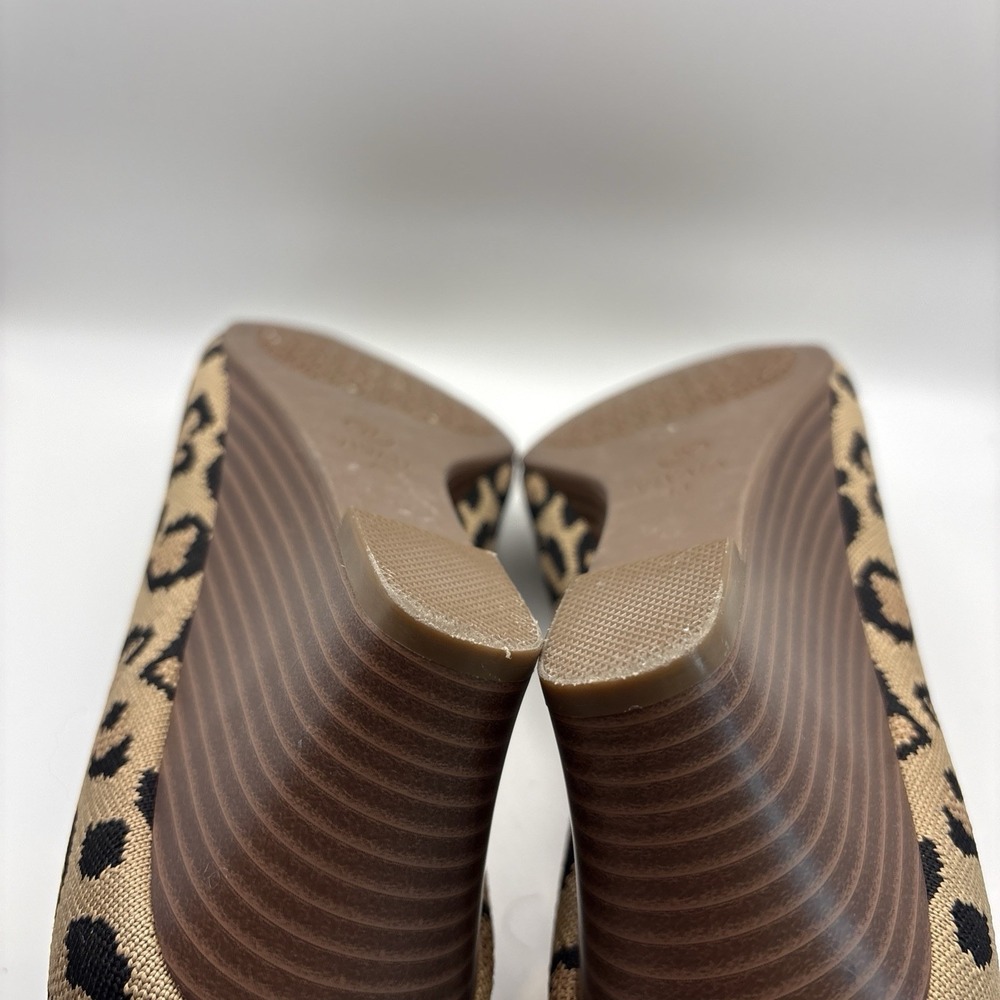 Vivaia Almond-Toe Wedge Pro Tan Brown Leopard Heels Pumps Shoes US 11 EU 43 - Picture 8 of 14
